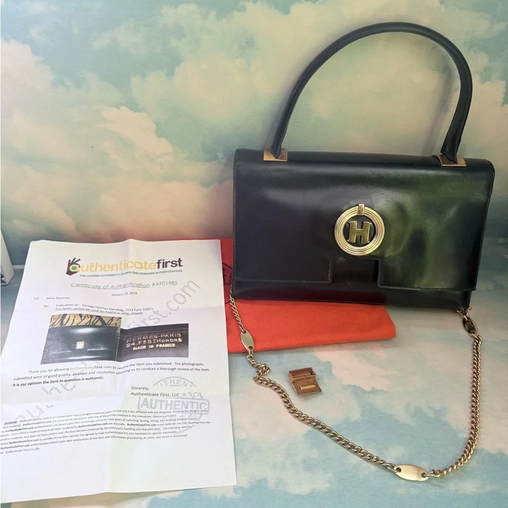 Authentic  Hermes vintage Circa Early 1950 - Picture 7 of 12